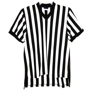 OFFICIALS V-NECK BLACK & WHITE STRIPED JERSEY (M)